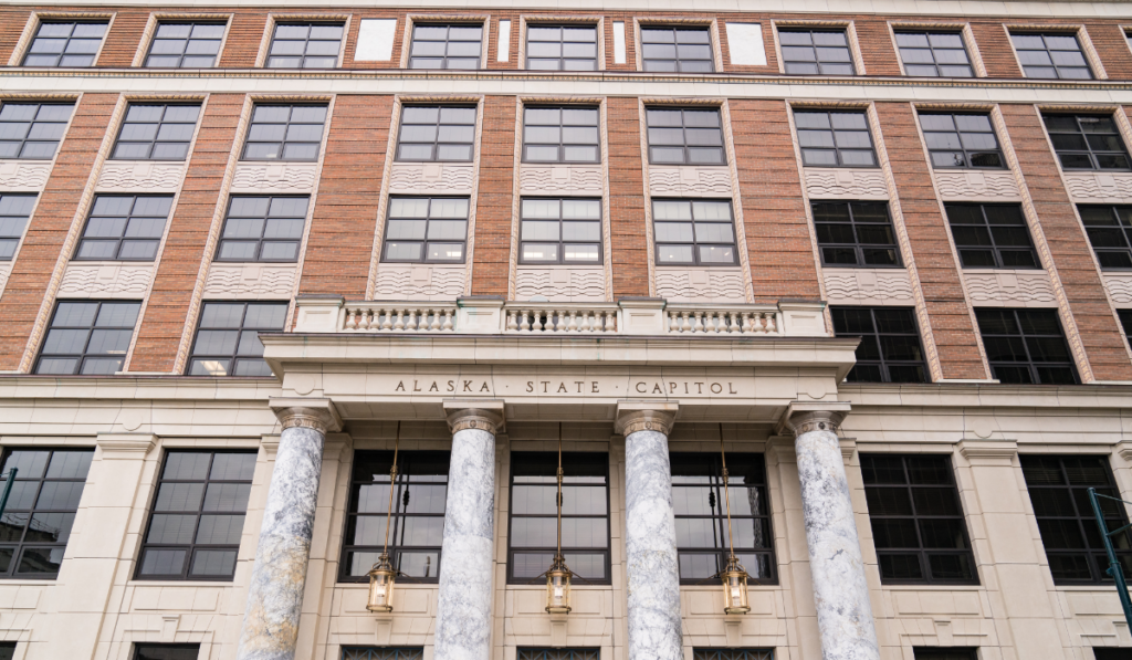 facade of the alaska state capitol building