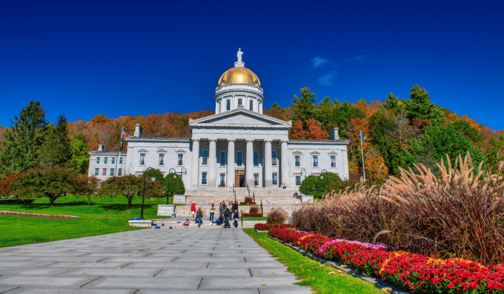 Vermont state capitol building in Montpelier, VT