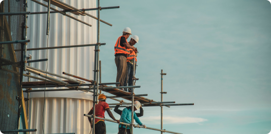 men on a scaffolding