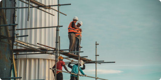 men on a scaffolding