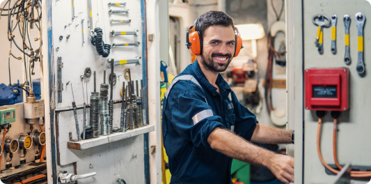 coast guard technician smiling at camera