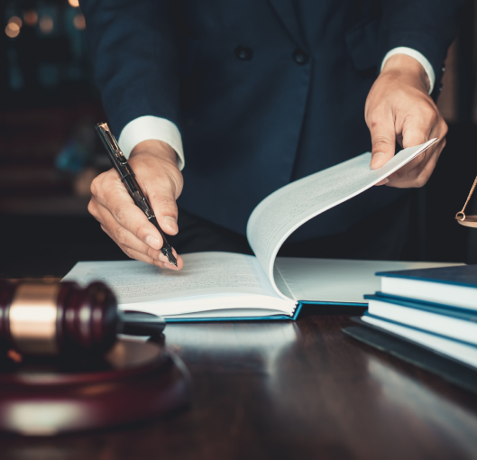 an attorney signing a document