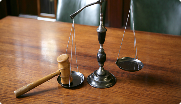 a gavel and justice scale